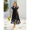 Zeagoo Women Summer Midi A Line Dress Short Sleeve Casual Flowy Tiered Beach Long Sundress with Pockets 2026 Vacation Travel(Wf120)