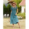Zeagoo Women Summer Midi A Line Dress Short Sleeve Casual Flowy Tiered Beach Long Sundress with Pockets 2026 Vacation Travel(Xh363)