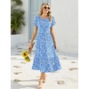 Zeagoo Women Summer Midi A Line Dress Short Sleeve Casual Flowy Tiered Beach Long Sundress with Pockets 2026 Vacation Travel(Xh41)