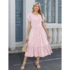 Zeagoo Women Summer Midi A Line Dress Short Sleeve Casual Flowy Tiered Beach Long Sundress with Pockets 2026 Vacation Travel(Xh530)