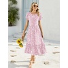 Zeagoo Women Summer Midi A Line Dress Short Sleeve Casual Flowy Tiered Beach Long Sundress with Pockets 2026 Vacation Travel(Xh530)