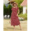 Zeagoo Women Summer Midi A Line Dress Short Sleeve Casual Flowy Tiered Beach Long Sundress with Pockets 2026 Vacation Travel(Xh546)