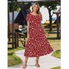 Zeagoo Women Summer Midi A Line Dress Short Sleeve Casual Flowy Tiered Beach Long Sundress with Pockets 2026 Vacation Travel(Xh546)