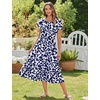 Zeagoo Women Summer Midi A Line Dress Short Sleeve Casual Flowy Tiered Beach Long Sundress with Pockets 2026 Vacation Travel(Zw522)