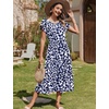 Zeagoo Women Summer Midi A Line Dress Short Sleeve Casual Flowy Tiered Beach Long Sundress with Pockets 2026 Vacation Travel(Zw522)