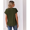 Zeagoo Women Tops Short Sleeve T Shirts V Neck Dressy Casual Work Blouses(Army Green)
