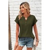 Zeagoo Women Tops Short Sleeve T Shirts V Neck Dressy Casual Work Blouses(Army Green)