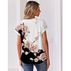 Zeagoo Women Tops Short Sleeve T Shirts V Neck Dressy Casual Work Blouses(Bf347-flower)