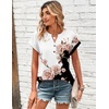 Zeagoo Women Tops Short Sleeve T Shirts V Neck Dressy Casual Work Blouses(Bf347-flower)