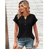 Zeagoo Women Tops Short Sleeve T Shirts V Neck Dressy Casual Work Blouses(Black)