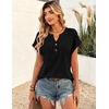 Zeagoo Women Tops Short Sleeve T Shirts V Neck Dressy Casual Work Blouses(Black)