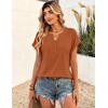 Zeagoo Women Tops Short Sleeve T Shirts V Neck Dressy Casual Work Blouses(Caramel)