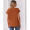Zeagoo Women Tops Short Sleeve T Shirts V Neck Dressy Casual Work Blouses(Caramel)