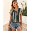 Zeagoo Women Tops Short Sleeve T Shirts V Neck Dressy Casual Work Blouses(Cx289-multicolored)