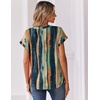 Zeagoo Women Tops Short Sleeve T Shirts V Neck Dressy Casual Work Blouses(Cx289-multicolored)