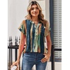 Zeagoo Women Tops Short Sleeve T Shirts V Neck Dressy Casual Work Blouses(Cx289-multicolored)