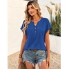 Zeagoo Women Tops Short Sleeve T Shirts V Neck Dressy Casual Work Blouses(Cx319-blue)