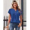 Zeagoo Women Tops Short Sleeve T Shirts V Neck Dressy Casual Work Blouses(Cx319-blue)