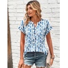 Zeagoo Women Tops Short Sleeve T Shirts V Neck Dressy Casual Work Blouses(Cx329-blue)