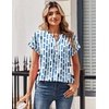 Zeagoo Women Tops Short Sleeve T Shirts V Neck Dressy Casual Work Blouses(Cx329-blue)