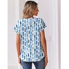 Zeagoo Women Tops Short Sleeve T Shirts V Neck Dressy Casual Work Blouses(Cx329-blue)