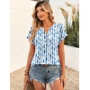Zeagoo Women Tops Short Sleeve T Shirts V Neck Dressy Casual Work Blouses(Cx329-blue)
