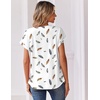 Zeagoo Women Tops Short Sleeve T Shirts V Neck Dressy Casual Work Blouses(Dw170-feather)