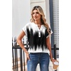 Zeagoo Women Tops Short Sleeve T Shirts V Neck Dressy Casual Work Blouses(Jb204-black White)