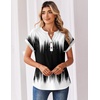 Zeagoo Women Tops Short Sleeve T Shirts V Neck Dressy Casual Work Blouses(Jb204-black White)