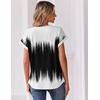 Zeagoo Women Tops Short Sleeve T Shirts V Neck Dressy Casual Work Blouses(Jb204-black White)