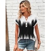 Zeagoo Women Tops Short Sleeve T Shirts V Neck Dressy Casual Work Blouses(Jb204-black White)