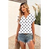 Zeagoo Women Tops Short Sleeve T Shirts V Neck Dressy Casual Work Blouses(Jh592-polka Dots)