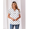 Zeagoo Women Tops Short Sleeve T Shirts V Neck Dressy Casual Work Blouses(Jh592-polka Dots)