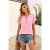 Zeagoo Women Tops Short Sleeve T Shirts V Neck Dressy Casual Work Blouses(Light Pink)