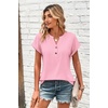 Zeagoo Women Tops Short Sleeve T Shirts V Neck Dressy Casual Work Blouses(Light Pink)