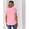 Zeagoo Women Tops Short Sleeve T Shirts V Neck Dressy Casual Work Blouses(Light Pink)