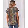 Zeagoo Women Tops Short Sleeve T Shirts V Neck Dressy Casual Work Blouses(Mz721-multicolored)