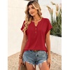 Zeagoo Women Tops Short Sleeve T Shirts V Neck Dressy Casual Work Blouses(Red)
