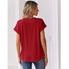 Zeagoo Women Tops Short Sleeve T Shirts V Neck Dressy Casual Work Blouses(Red)