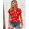 Zeagoo Women Tops Short Sleeve T Shirts V Neck Dressy Casual Work Blouses(Sd737)