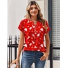 Zeagoo Women Tops Short Sleeve T Shirts V Neck Dressy Casual Work Blouses(Sd737)