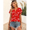 Zeagoo Women Tops Short Sleeve T Shirts V Neck Dressy Casual Work Blouses(Sd737)