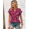 Zeagoo Women Tops Short Sleeve T Shirts V Neck Dressy Casual Work Blouses(Sf243-rose Red)