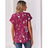 Zeagoo Women Tops Short Sleeve T Shirts V Neck Dressy Casual Work Blouses(Sf243-rose Red)
