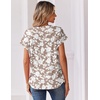 Zeagoo Women Tops Short Sleeve T Shirts V Neck Dressy Casual Work Blouses(Sf295-beige)