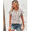 Zeagoo Women Tops Short Sleeve T Shirts V Neck Dressy Casual Work Blouses(Sf295-beige)