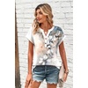 Zeagoo Women Tops Short Sleeve T Shirts V Neck Dressy Casual Work Blouses(Sf311-pattern)