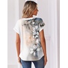 Zeagoo Women Tops Short Sleeve T Shirts V Neck Dressy Casual Work Blouses(Sf311-pattern)