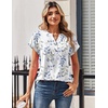 Zeagoo Women Tops Short Sleeve T Shirts V Neck Dressy Casual Work Blouses(Sp106-leaves)