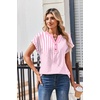 Zeagoo Women Tops Short Sleeve T Shirts V Neck Dressy Casual Work Blouses(Tz300-pink)